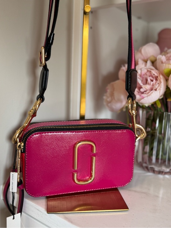 Marc Jacobs Handbags - Marc Jacobs Hot Pink & Red Double-Zip Crossbody Camera Bag with Gold Hardware